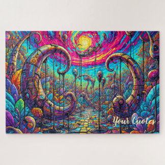 Quebra-cabeça Portal de Paisagem de Sonho Surrealista Colorida F