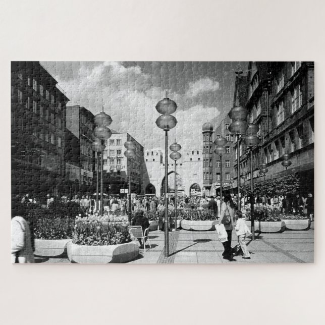 Quebra-cabeça Portão da cidade de Munique Vintage Alemanha Karis (Horizontal)