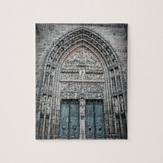 Quebra-cabeça Portas da Igreja Lorenz rua - Nurembeg- 8x10 - 110 (Vertical)