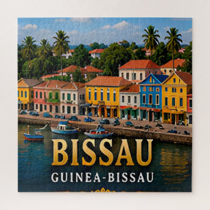 Quebra-cabeça Porto Colorido de Bissau e Patrimônio Insular