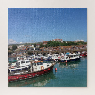 Quebra-cabeça Porto de Folkestone e Barcos de Pesca