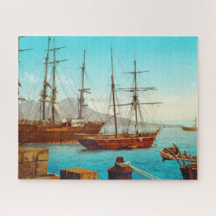 Quebra-cabeça Porto de Nápoles Itália 1800