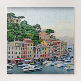 Quebra-cabeça Portofino Harbor - Verão na Itália - 20x20 polegad