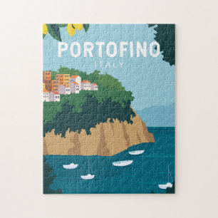 Quebra-cabeça Portofino Itália Retro Viagem Art Vintage