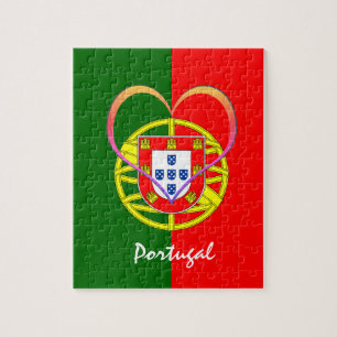 Quebra-cabeça Portuguese flag & Heart - Portugal /sports fans
