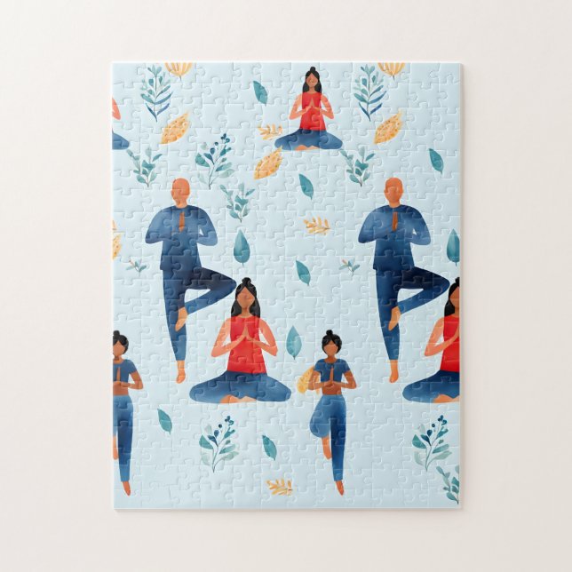 Quebra-cabeça Poses de Yoga, Meditação, Arte Nova Era (Vertical)