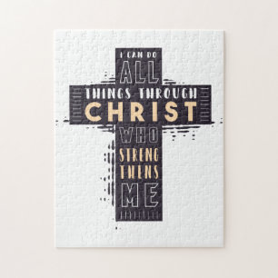 Quebra-cabeça Posso Fazer Tudo Através De Jesus Cristo Que Estr