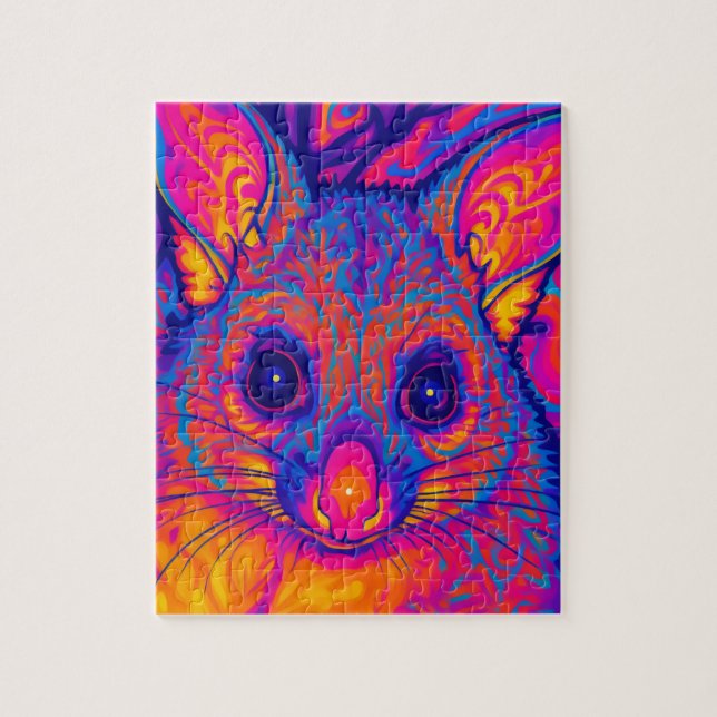 Quebra-cabeça possums australiano psicodélico de cauda espessa (Vertical)