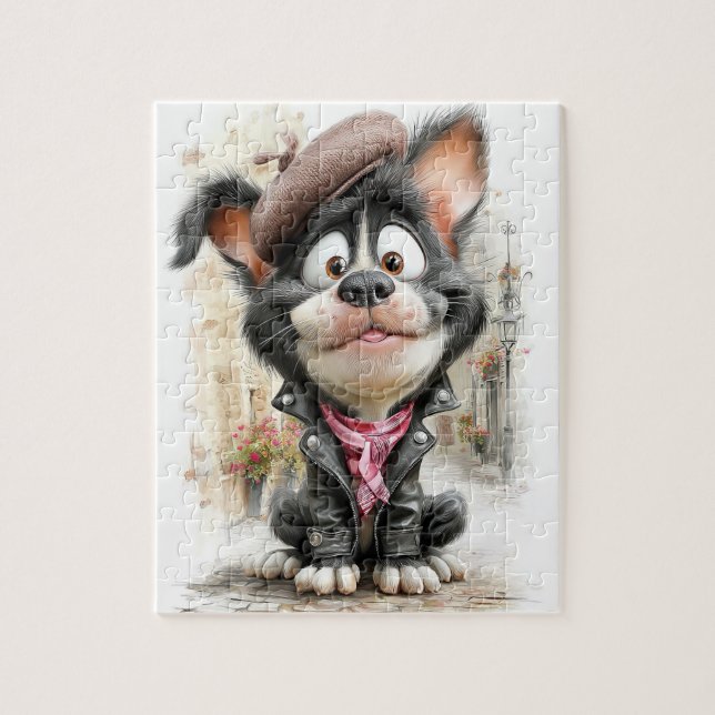 Quebra-cabeça Poster Cachorro Rebelde Fofo (Vertical)