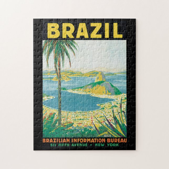 Quebra-cabeça Poster das viagens vintage de Brasil (Vertical)
