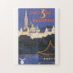 Quebra-cabeça Poster das viagens vintage de Budapest