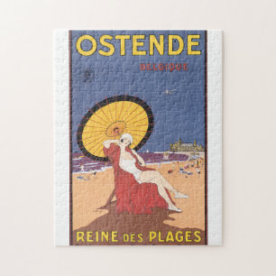 Quebra-cabeça Poster das viagens vintage de Ostende-Belgique