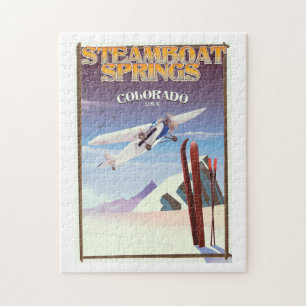 Quebra-cabeça Poster das viagens vintage de Steamboat Springs
