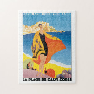 Quebra-cabeça Poster das viagens vintage do de Calvi Corse do