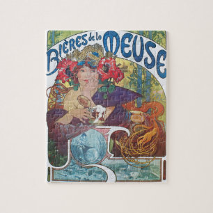 Quebra-cabeça poster de Arte de Nouveau por Alphonse Mucha Beer