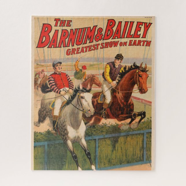 Quebra-cabeça Poster de Circo De Macacos Em Cavalos Saltando Uma (Vertical)