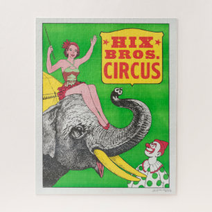 Quebra-cabeça Poster de Circo Mostrando A Uma Mulher Um Elefante