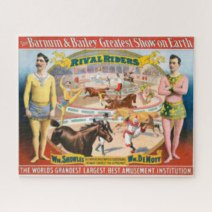 Quebra-cabeça Poster de Circo Vintage de Equestrianos Masculinos