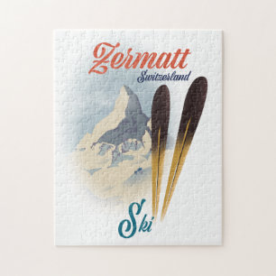 Quebra-cabeça Poster de esqui de Suiça Zermatt