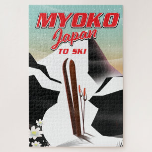 Quebra-cabeça poster de esqui myoko japan