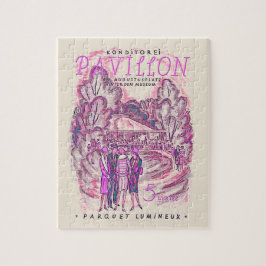 Quebra-cabeça Poster de Evento de Publicidade Francês Rosa Vinta