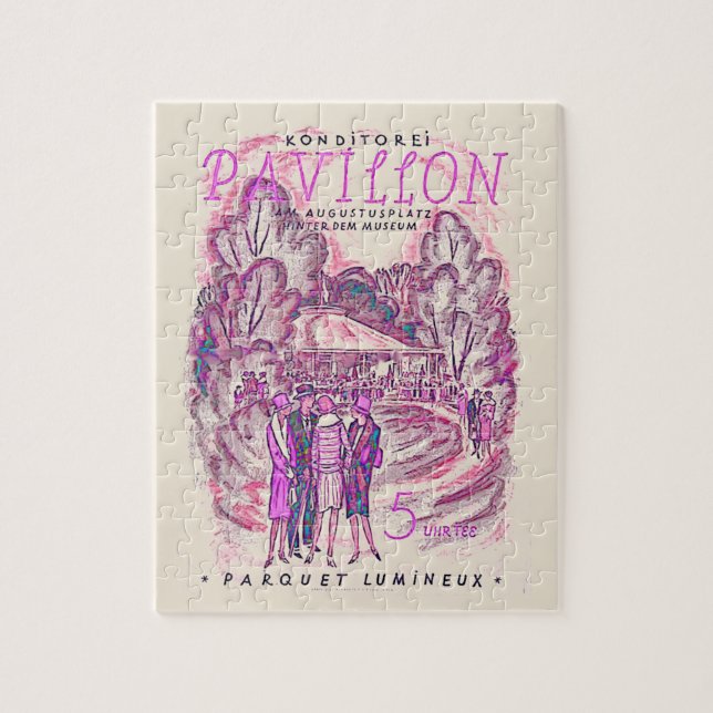 Quebra-cabeça Poster de Evento de Publicidade Francês Rosa Vinta (Vertical)