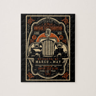 Quebra-cabeça Poster de exposição de carro vintage