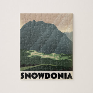 Quebra-cabeça Poster de férias do estilo Snowdonia Vintage.