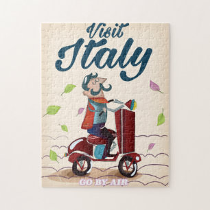 Quebra-cabeça poster de patinete de desenho italiano.