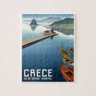 Quebra-cabeça Poster de viagens 1949 da piscina de Corfu