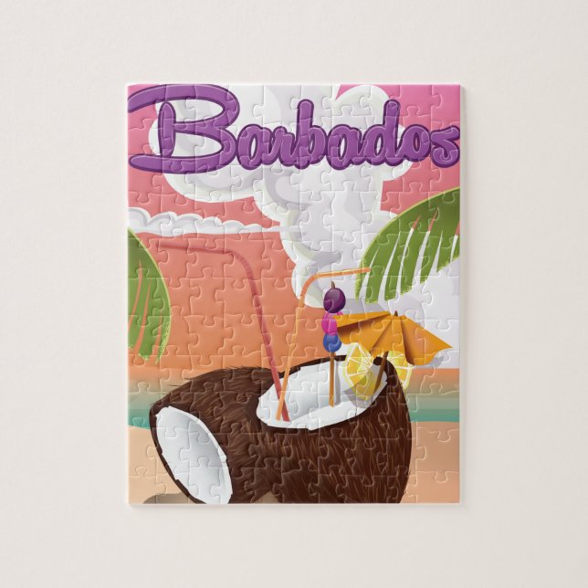 Quebra-cabeça Poster de viagens de Cartoon de Barbados Vacation (Vertical)