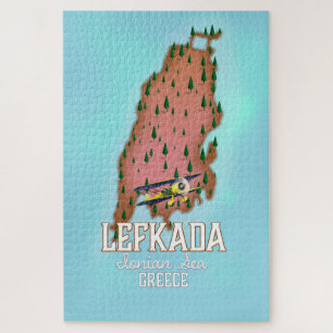 Quebra-cabeça Poster de viagens de Grécia Lefkada.