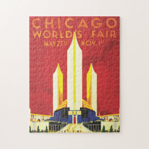 Quebra-cabeça Poster de viagens de logotipo americano