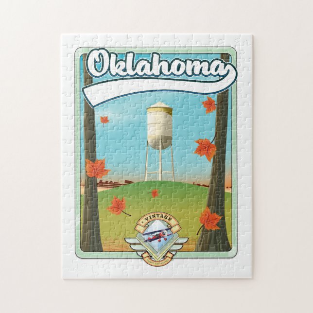 Quebra-cabeça Poster de viagens de Oklahoma (Vertical)