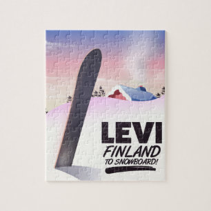 Quebra-cabeça Poster de viagens de Snowboard Levi Finlândia