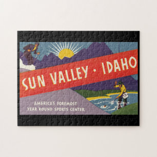 Quebra-cabeça Poster de viagens de Sun Valley Idaho_Vintage