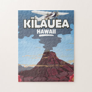 Quebra-cabeça Poster de viagens de vulcão Kīlauea Hawaii