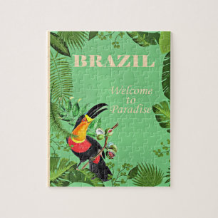 Quebra-cabeça Poster de viagens do Brasil, tucano,