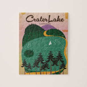 Quebra-cabeça Poster de viagens do lago de cratera do Canadá
