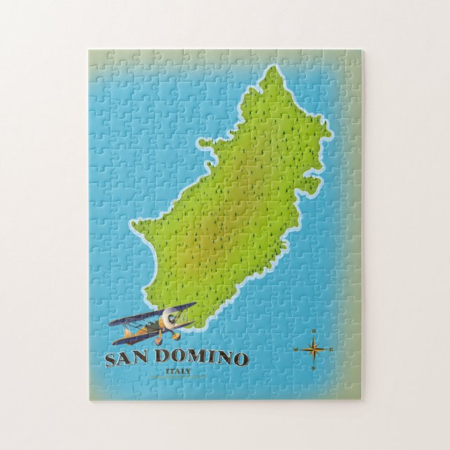 Quebra-cabeça Poster de viagens do mapa Elba Itália (Vertical)