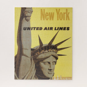 Quebra-cabeça Poster de viagens Para Nova Iorque, United Air Lin