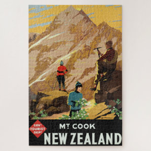 Quebra-cabeça Poster de viagens Vintage Mount Cook Nova Zelândi