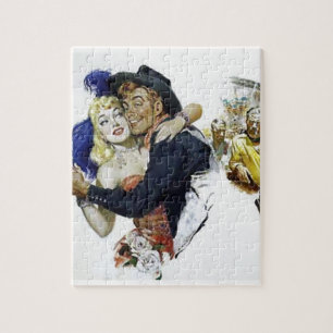 Quebra-cabeça Poster do divertimento da dança do bar do vaqueiro