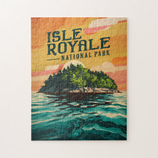 Quebra-cabeça Poster do Parque Nacional de Isle Royale Retro