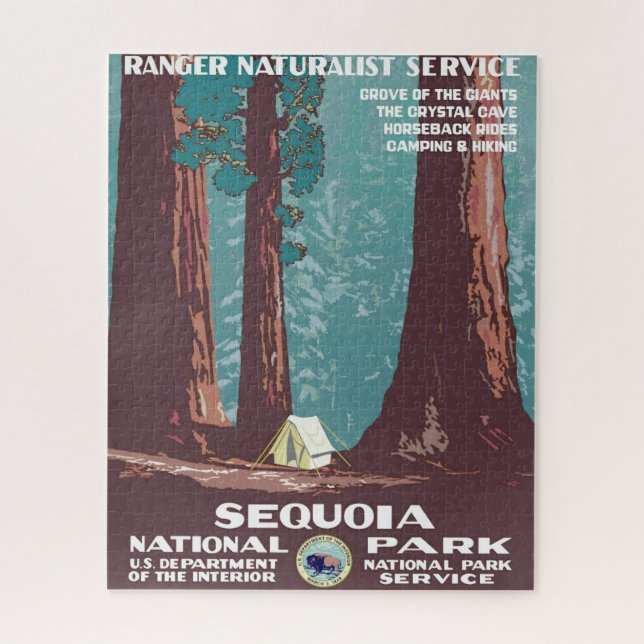 Quebra-cabeça Poster do Parque Nacional Sequoia, 1938 (Vertical)