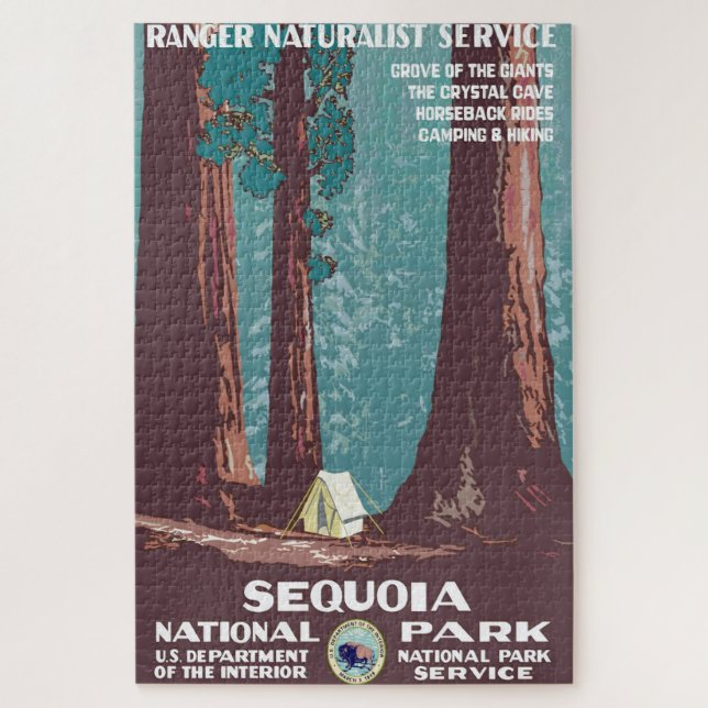 Quebra-cabeça Poster do Parque Nacional Sequoia, 1938 (Vertical)