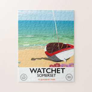 Quebra-cabeça Poster do trem do vintage de Watchet Somerset