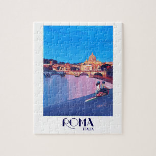 Quebra-cabeça Poster retro de Roma Italia