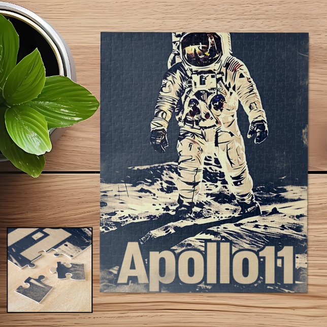 Quebra-cabeça Poster vintage Apollo 11 (Criador carregado)