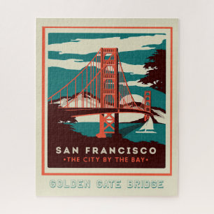 Quebra-cabeça Poster vintage da ponte ouro San Fran